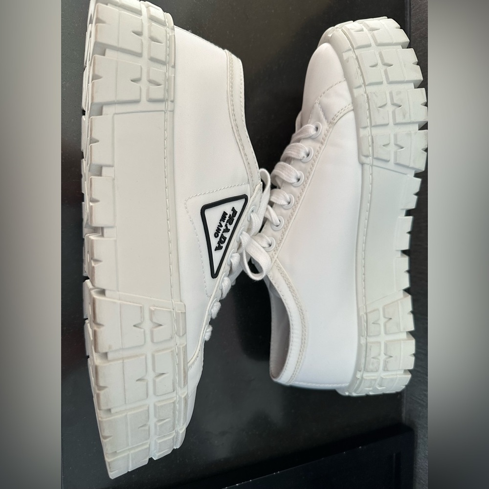 Prada Logo Lug Platform Sneaker - Picture 9 of 11
